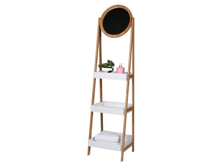 HI Multifunctionele plank met spiegel - Laddervorm met spiegel - 39 x 40 x 158cm