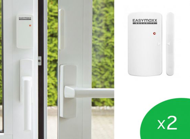 Cleanmaxx - draadloos alarmsysteem - voor deuren en ramen met 2 sensoren