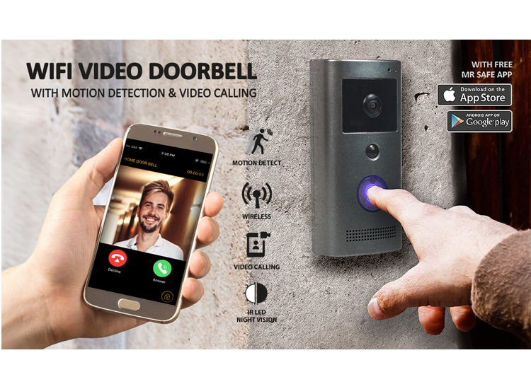 mr Safe Wifi Video Deurbel inclusief ontvanger - WB-20