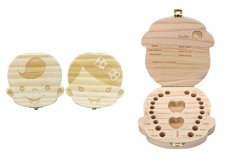 Houten tandendoosje voor meisjes