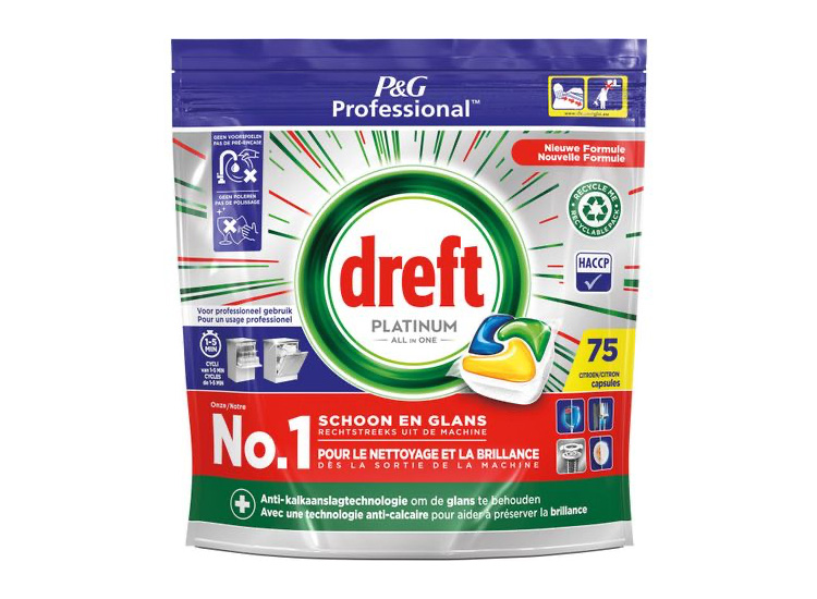 Dreft Platinum lemon vaatwastabletten 75 stuks