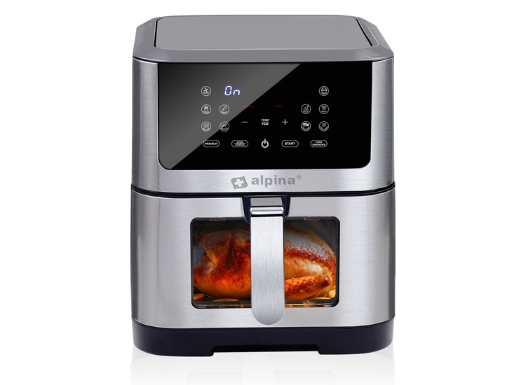 alpina Airfryer XXL Hetelucht Friteuse 8L 80 tot 200°C 1800W Digitaal Display