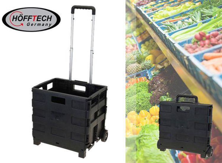 Hofftech vouwkrat trolley - Opvouwbaar - Max 25 kilo draagkracht - Telescopisch Handvat