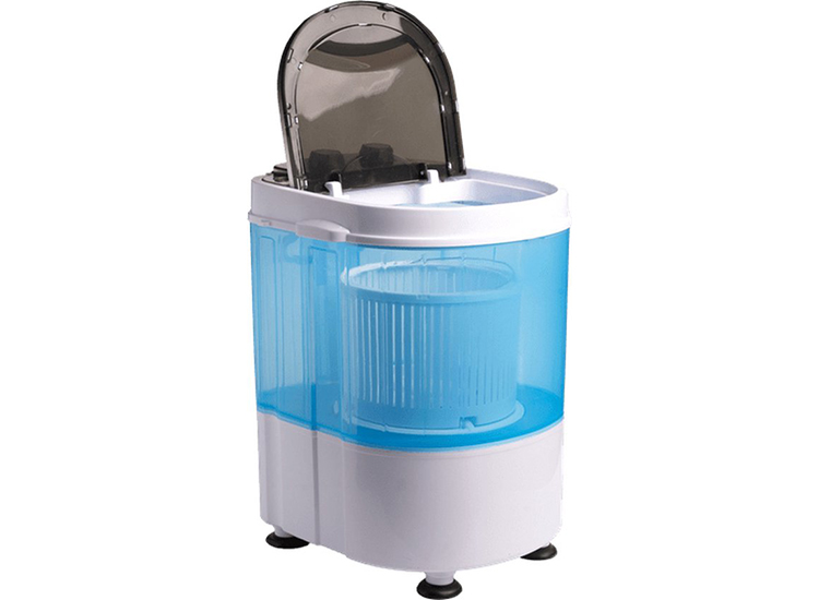 Nexxt Mini wasmachine met centrifuge - Campingwasmachine - Enkele trommel - Voor 3KG was - Wit/Blauw