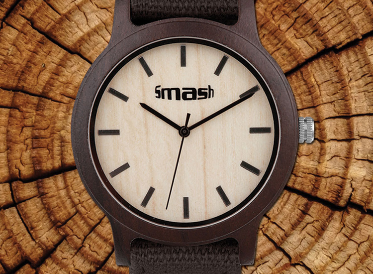 Smash Woodwatch Sandal Horloge Zwart