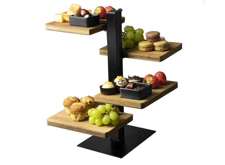 Gusta Serveertoren - 4 bamboe planken - mist een schaaltje - (2de Kans Deal)