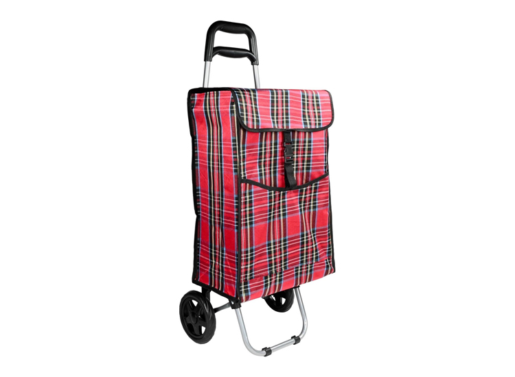 Deal Donkey - Benson Boodschappentrolley Ruit - 40L Capaciteit - Ideaal Voor Winkelen