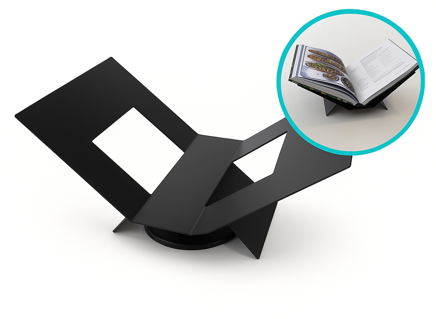 XEMM Boekenstandaard - 32 x 20 x 15,5 cm - Metaal - Zwart afbeelding