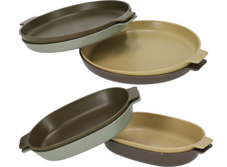 Norlander Outdoor borden Camping servies Ronde of Ovale borden Set van 4 Multikleur