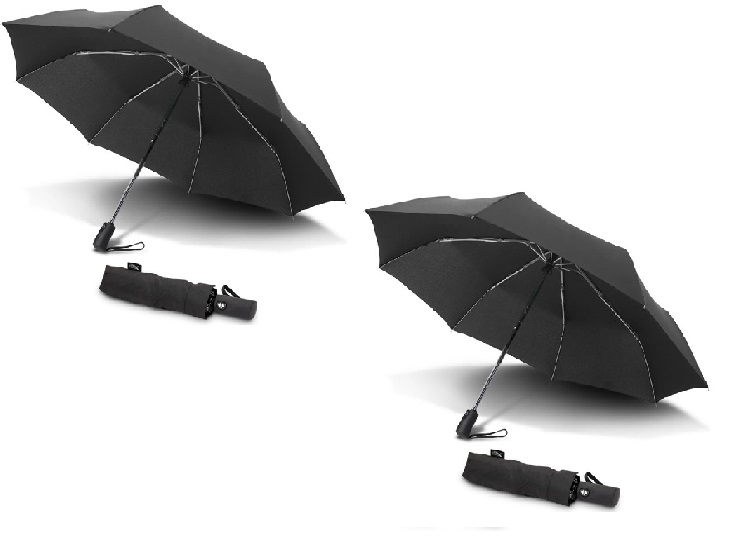 Afbeelding van Benson Compacte Paraplu - Mini paraplu - Zwart - Ø 95 cm - 1+1 Gratis