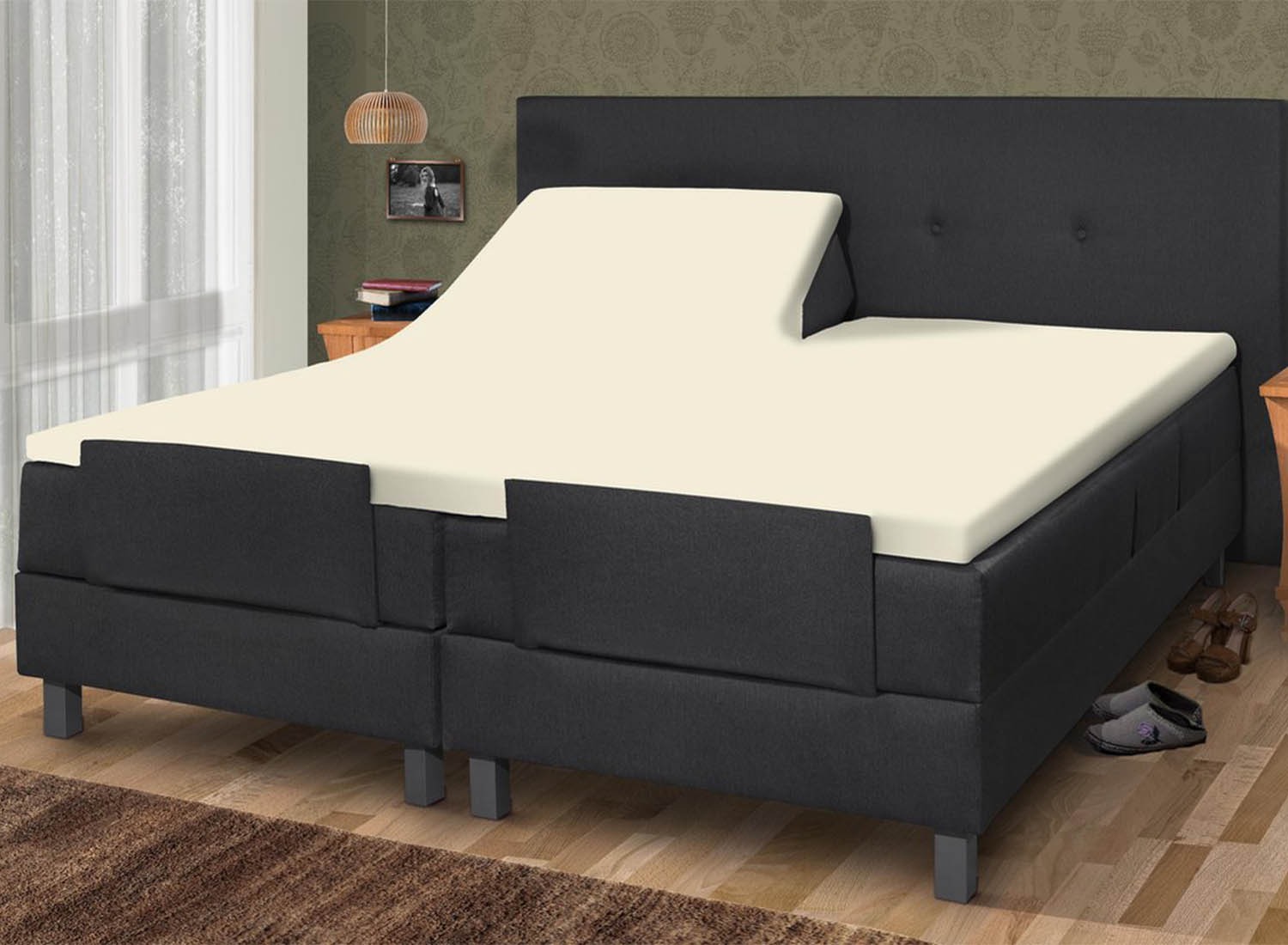 Villa Park Topper Hoeslaken - Dubbel Jersey - 180 x 200 cm - Creme (2de Kans Deal)