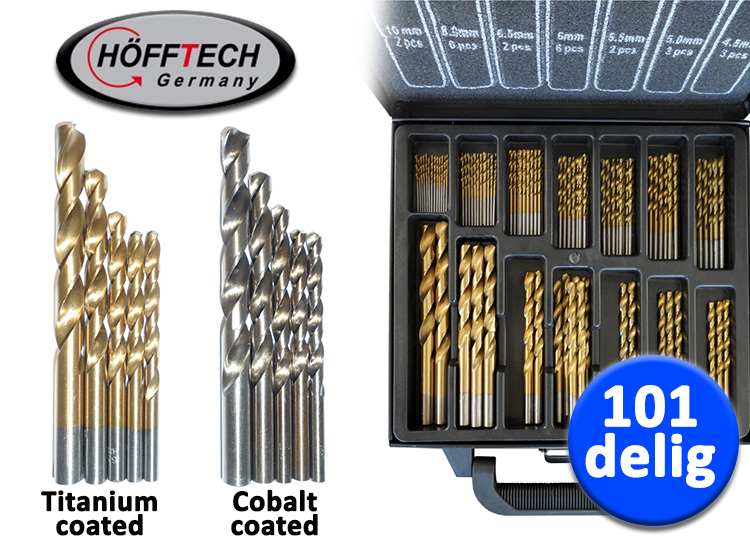 DealDonkey Hofftech 101-delige Borenset (Titanium of Cobalt coating) aanbieding DealDonkey Hofftech 101-delige Borenset (Titanium of Cobalt coating) aanbieding