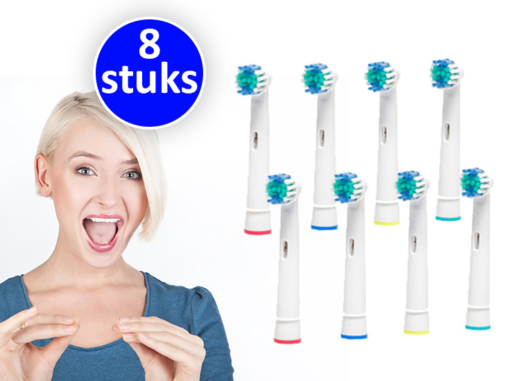 Opzetborstels Flexisoft - 8 Stuks - Geschikt voor Oral-B Tandenborstels