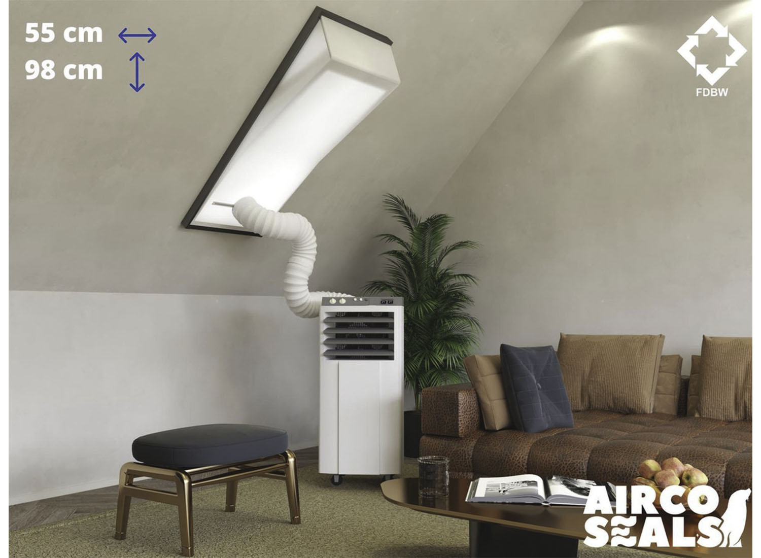 FDBW CK04 - Airco Raamafdichtingskit - 55 x 98 cm - Geschikt voor Velux Tuimelvenster Dakraam