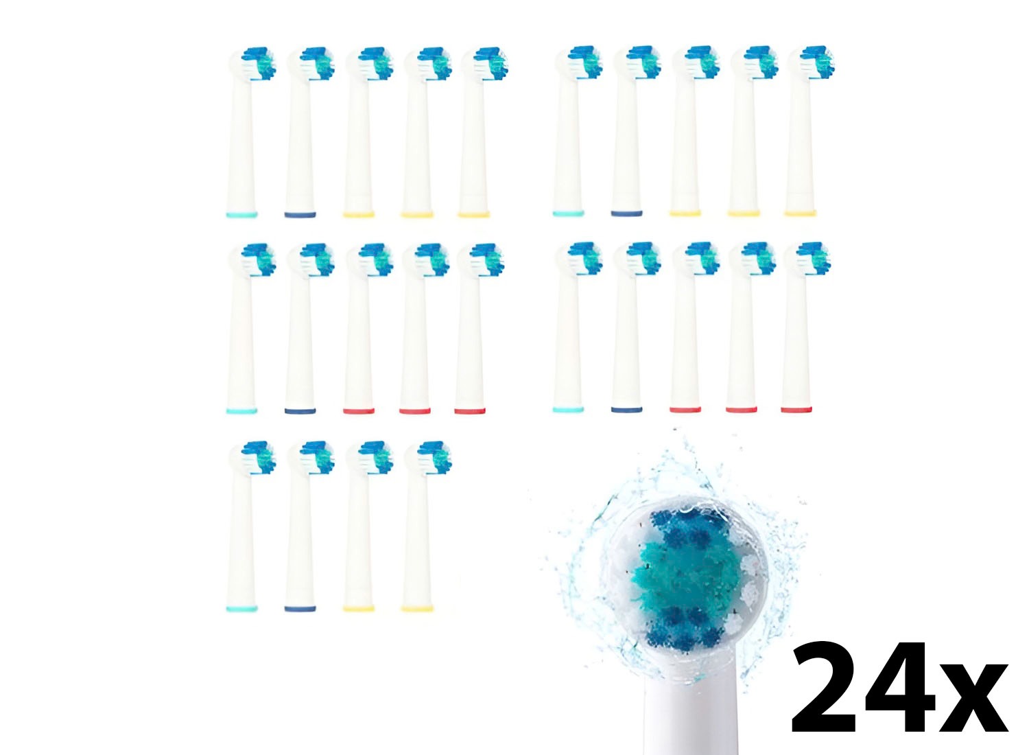 24-pack Denterest Opzetborstels - Geschikt voor Oral-B - Wit afbeelding