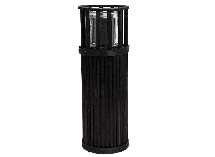 Senza Windlicht Pilaar 40 cm Zwart/Hout afbeelding