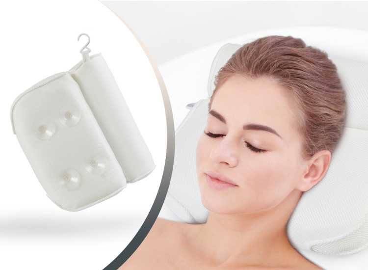 Sleepmed hoofd- en neksteun - Hoofdkussen voor in Bad - 36 x 36 x 10 cm - Wit