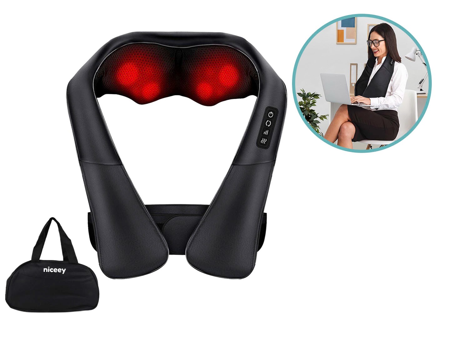 Deal Donkey - Niceey Shiatsu Massagekussen - Massage Apparaat Deal Donkey - Niceey Shiatsu Massagekussen - Massage Apparaat