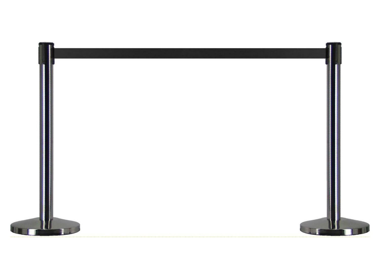 Lowander afzetpaal metaal - 2 stuks - Afzetpaaltjes met uittrekbaar lint - Chroom