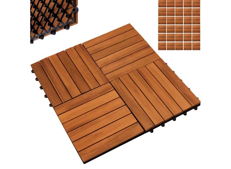Gardentiles houten tuintegels terrastegels 30 x 30cm = Pakket van 4