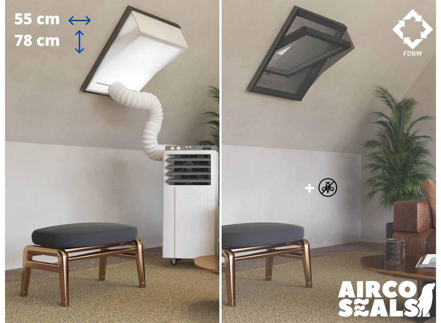 Raamafdichtingskit Mobiele Airco - Met Hor - 55 x 78 cm