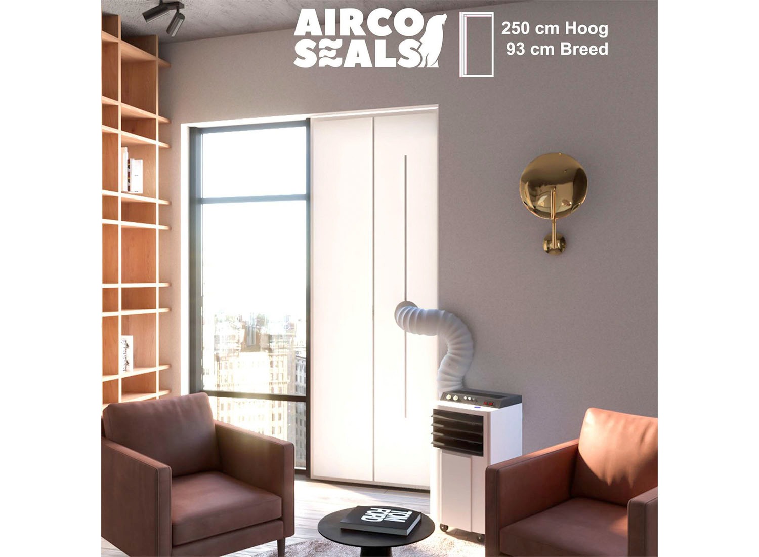 Airco deurafdichtingskit 93 x 250 cm met magneetsluiting