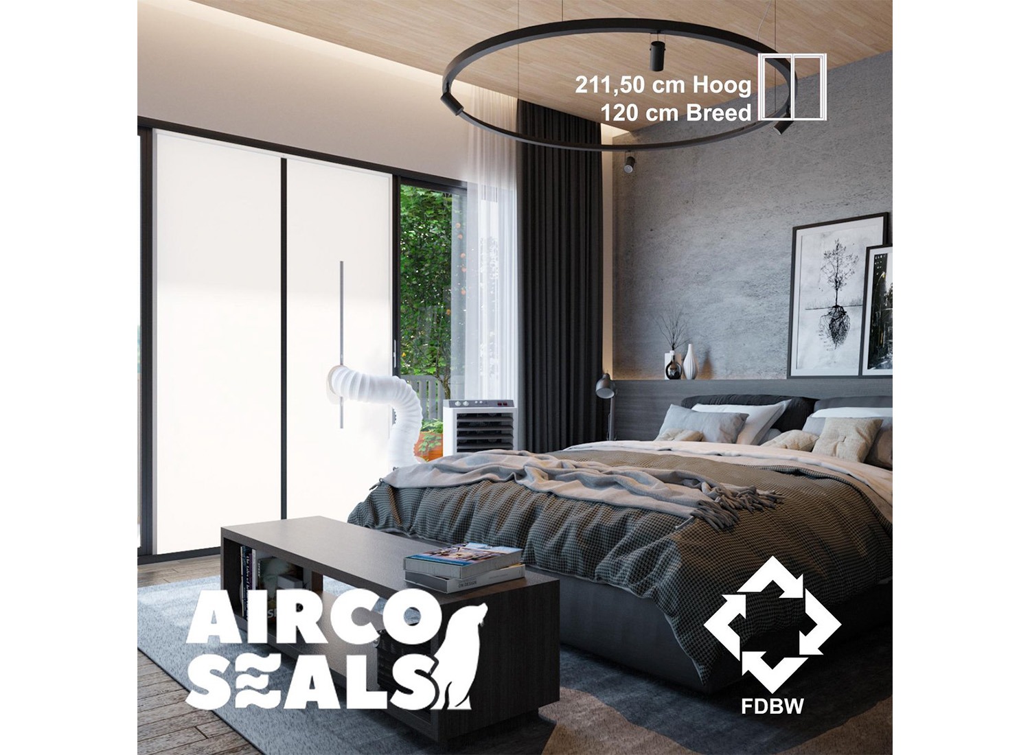 Airco deurafdichtingskit 211,5 x 120 cm met magneetsluiting