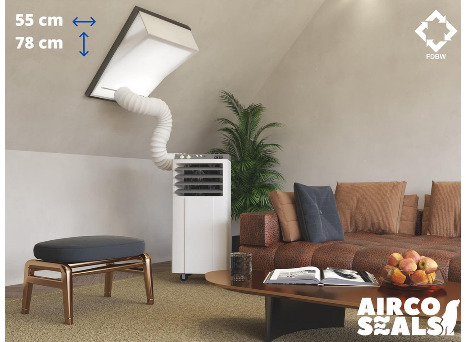 FDBW CK02 - Airco Raamafdichtingskit - 55 x 78 cm - Geschikt voor Velux Tuimelvenster Dakraam