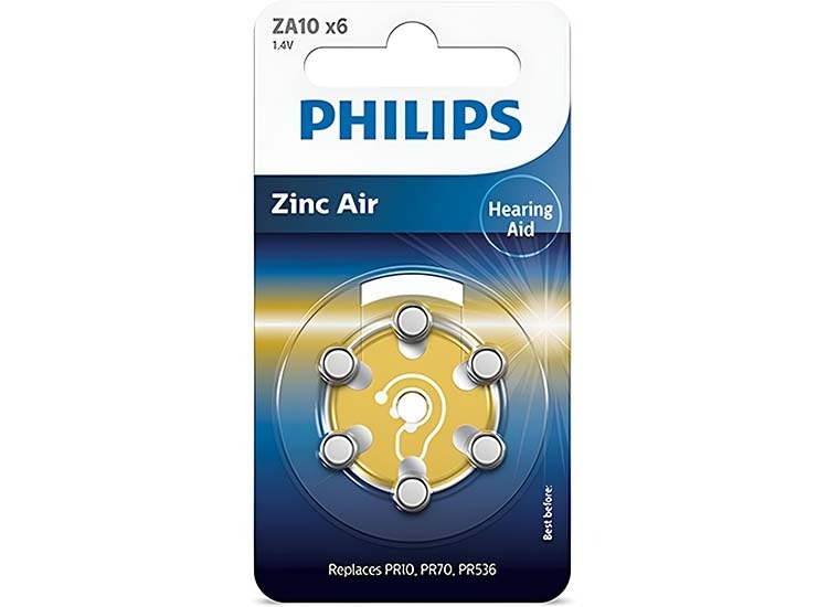 Philips Zink Batterijen - Set van 6 - 1.4V - 90 mAh afbeelding