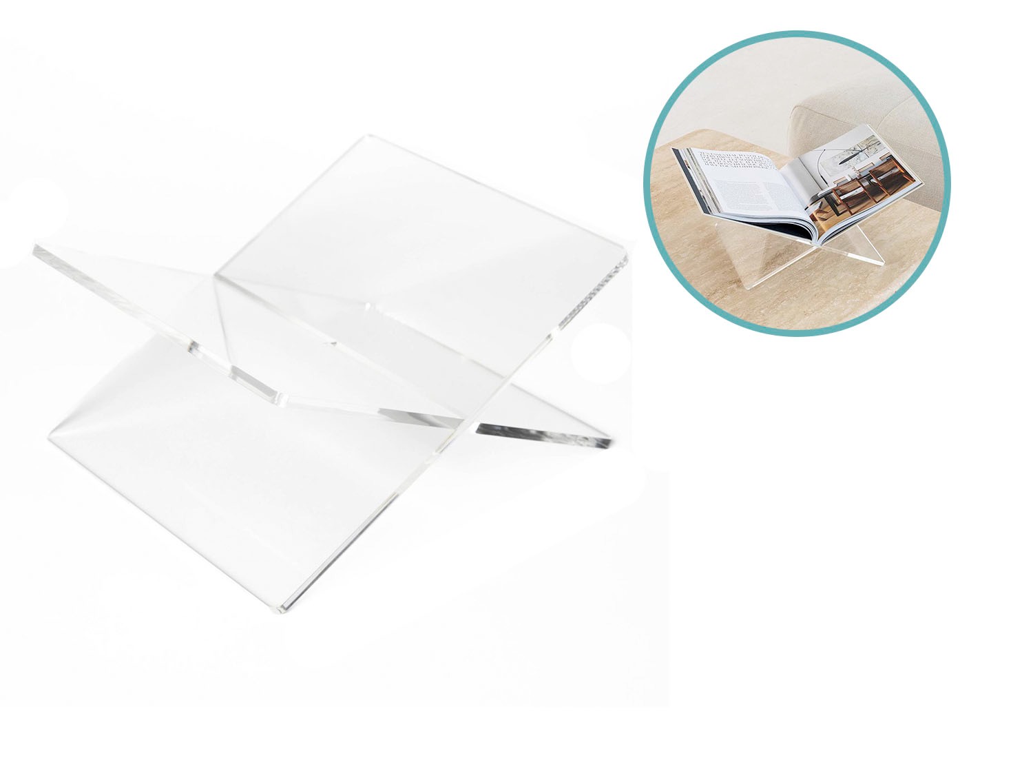 XEMM Boekenstandaard - Acryl - Transparant - 34,5 x 24 x 14 cm afbeelding