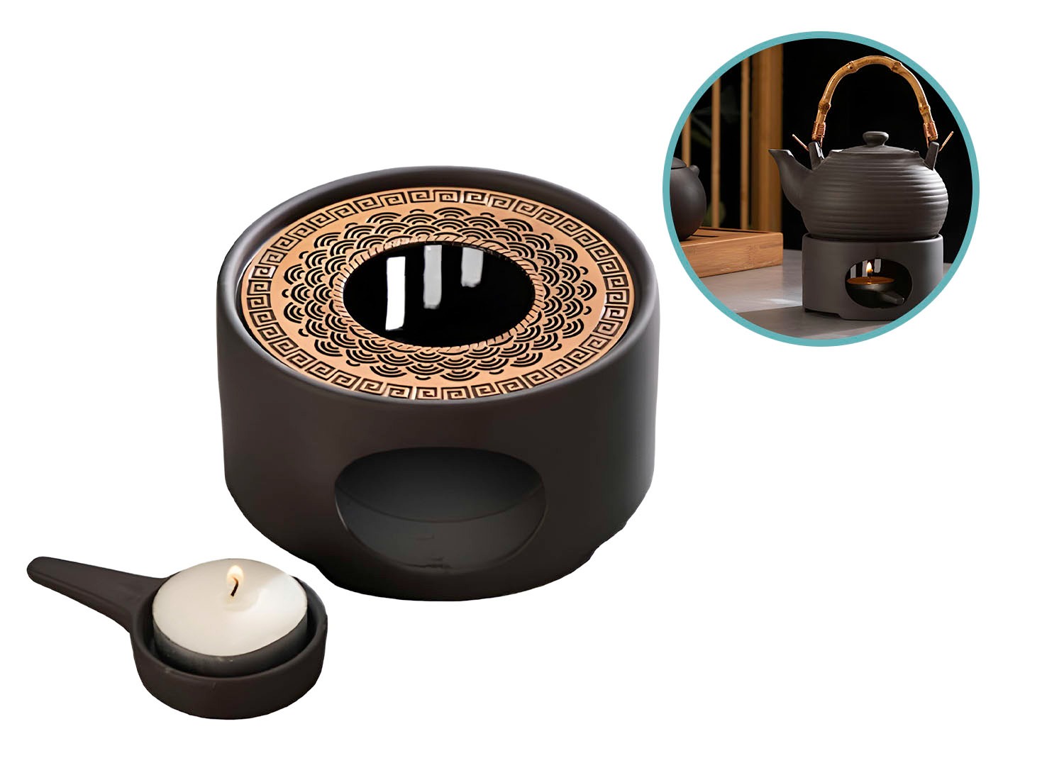 XEMM Rechaud - Warmhoudplaatje Theepot - Zwart - ø14.5cm