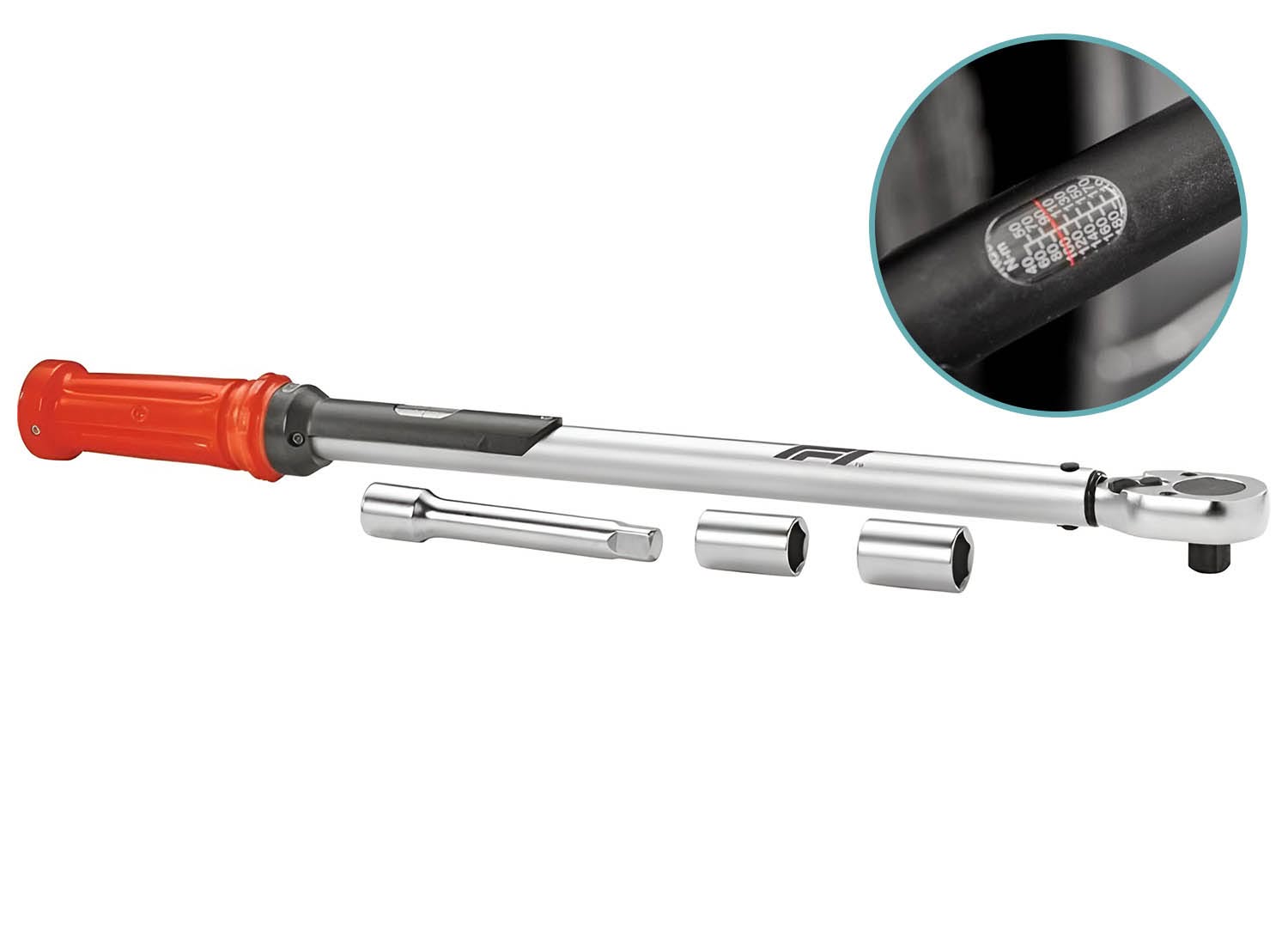Formula 1 Momentsleutel 40-210 Nm - 1/2” Aandrijving - Inclusief 17 & 19 mm Doppen en Koffer - Met Verlengstuk - Professionele Wielwissel Gereedschap