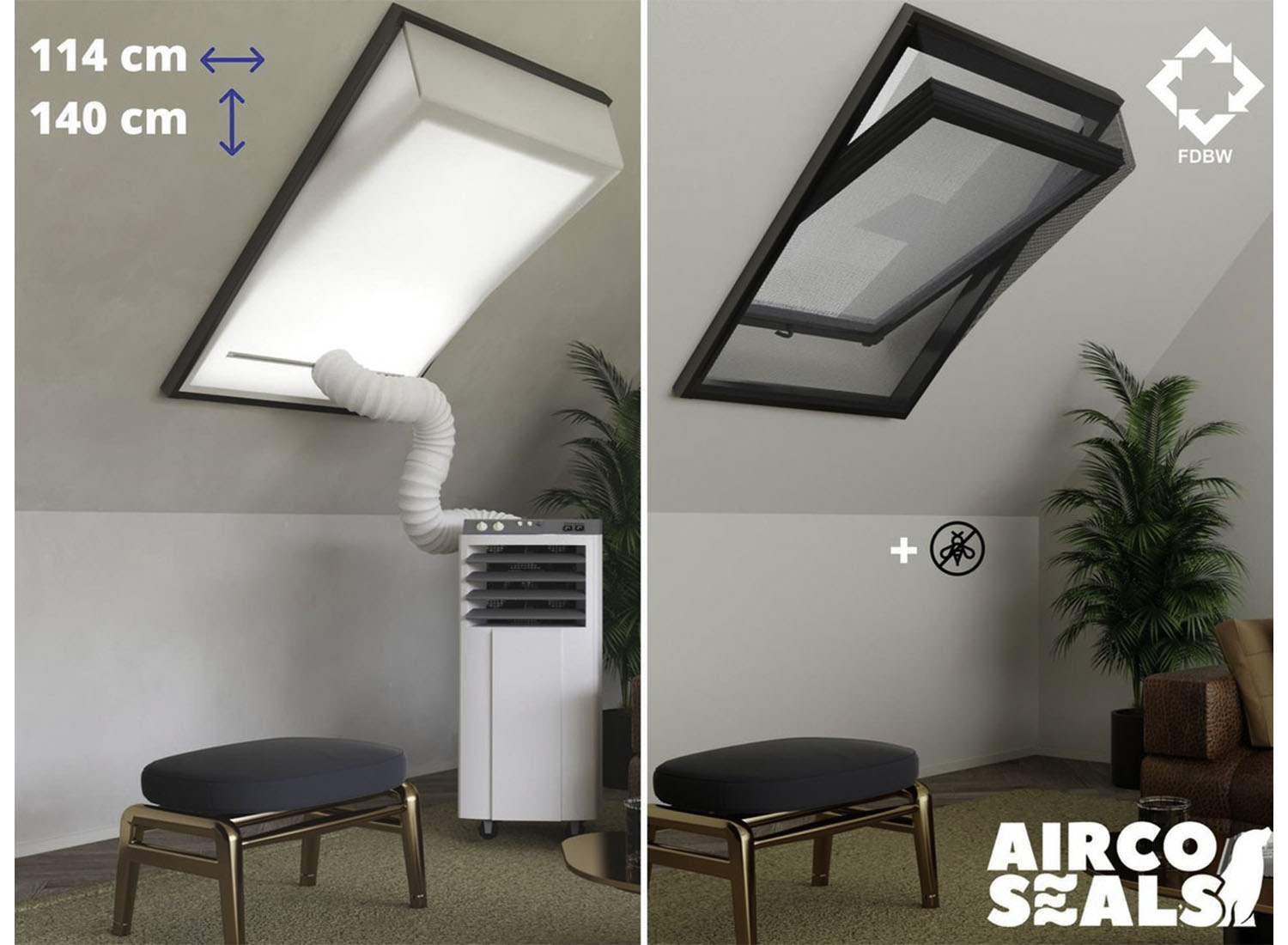 Raamafdichtingskit Mobiele Airco - Met Hor - 114 x 140 cm Velux SK08