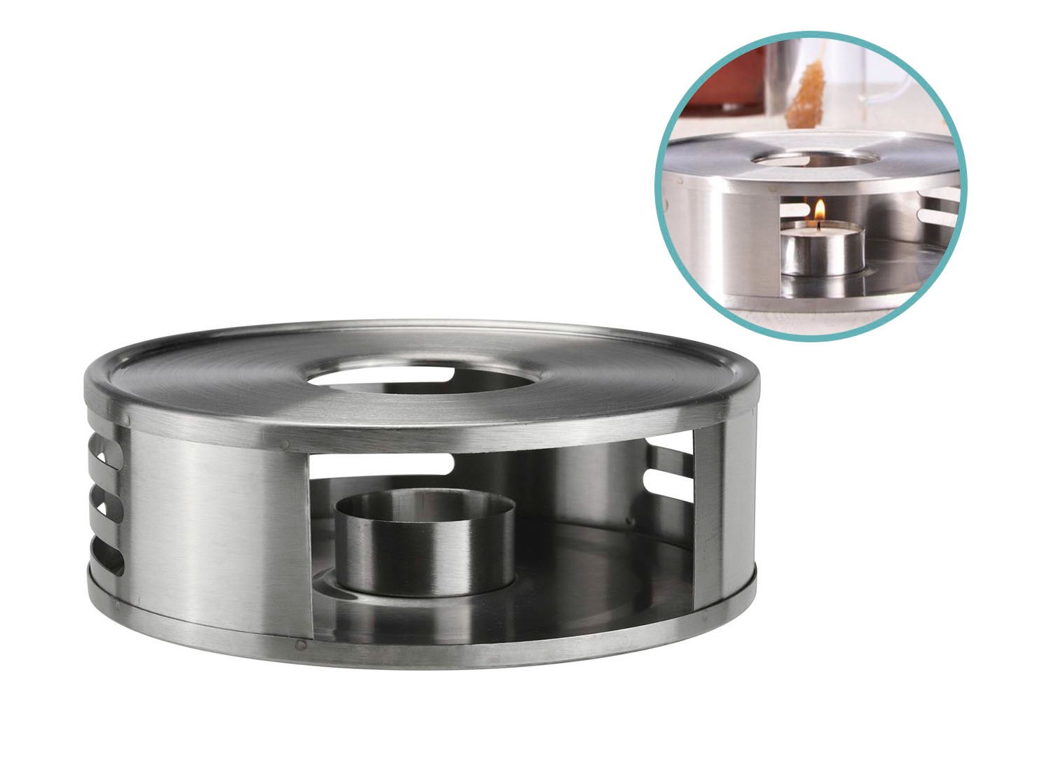 Hi Rechaud warmhoudplaatje 15 cm - Zilver