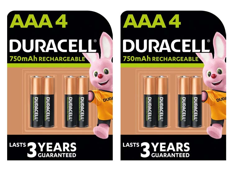 8 Duracell Rechargeable AAA 750mAh batterijen oplaadbare batterijen