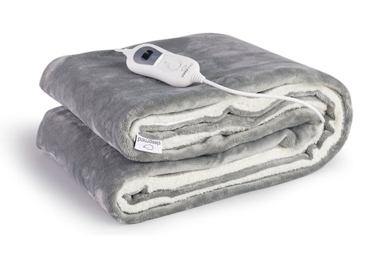SleedMed Elektrische deken Bovendeken Warmtedeken Sherpa fleece & Flanel 180x130 cm Timer