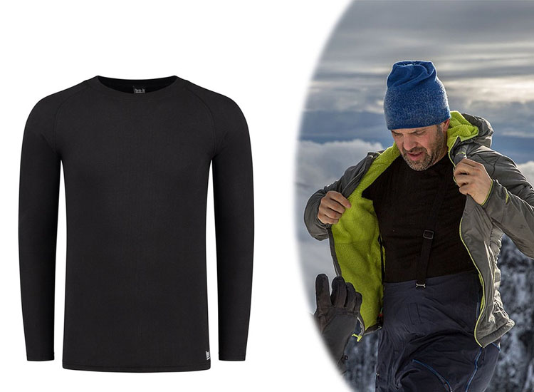 Thermoshirt Heren Thermo Ondergoed Zwart Thermokleding