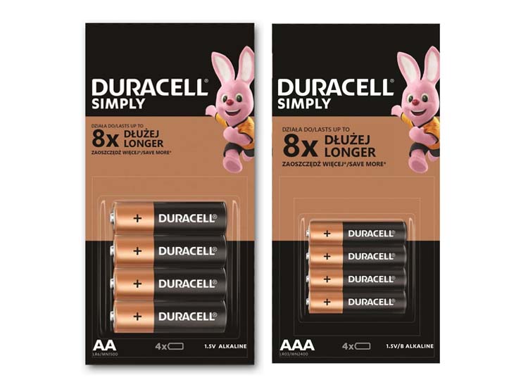 48 Duracell Simply Batterijen AA of AAA