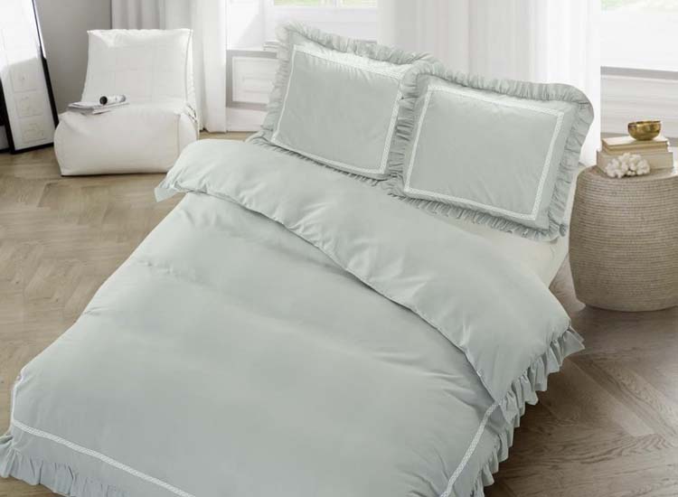 Hotel Home Collection Dekbedovertrek - Dorothy - Zilver Grijs - 240x200/220