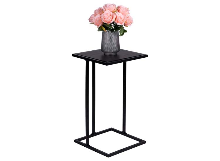 Arti Casa Bijzettafel - Metaal en MDF - 33 x 33 x 58 cm - Zwart