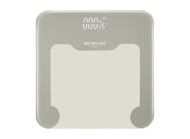 Michelino Personenweegschaal Alythia - tot 180kg draagvermogen - Glas - Beige