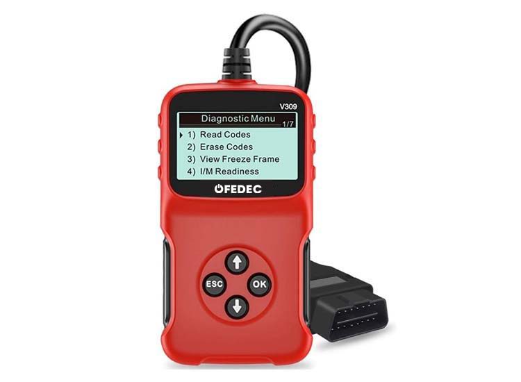 FEDEC OBD2 scanner Auto uitleesapparatuur Diagnoseapparaat Rood