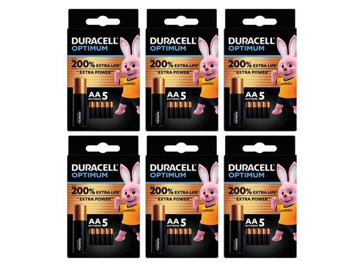 30 Duracell Optimum Alkaline AA batterijen afbeelding