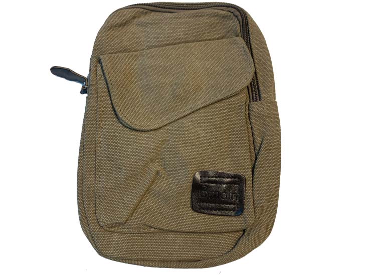 Canvas schoudertas khaki