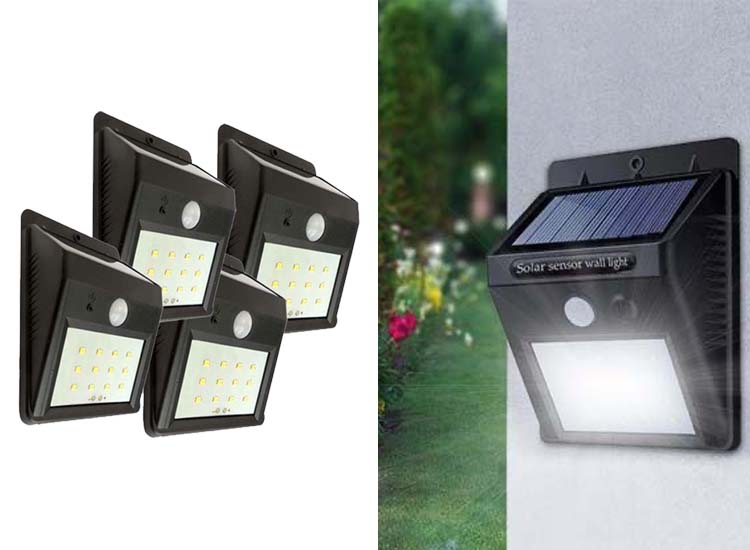 Grundig solar wandlamp met sensor voor buiten 20 lm 4 stuks