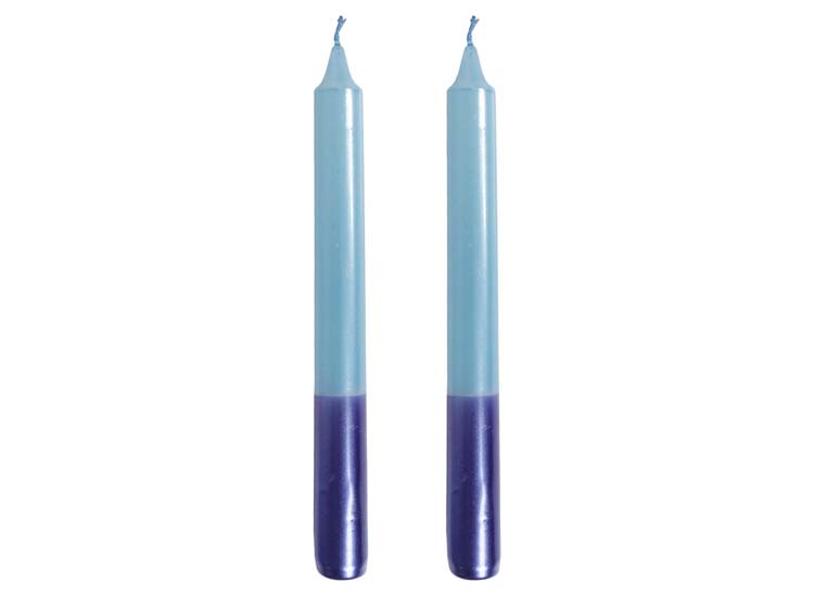 SENZA Duo Dinerkaarsen Blauw /2