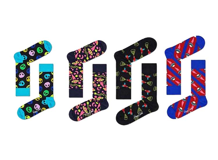 Happy Socks sokken - 4 paar - Maat 41/46 - Ruimte/Space sokken
