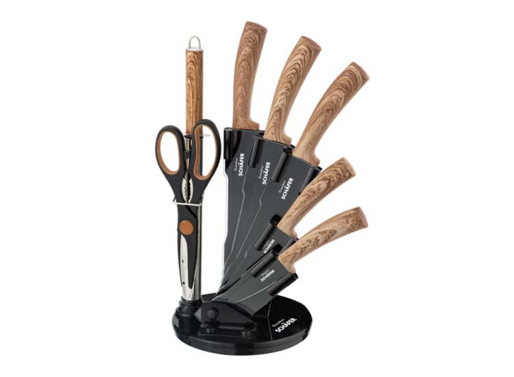 Schfer Messenblok 8-delig - Messenset met schaar - Maple wood