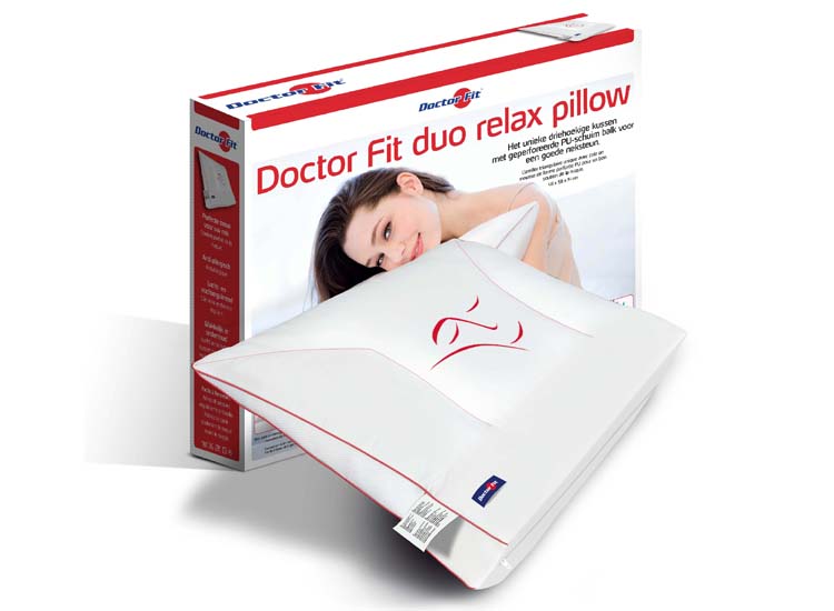 Dr.Fit Hoofdkussen Red Duo Relax Pillow Neck PU w- Visco 48 x 58 cm