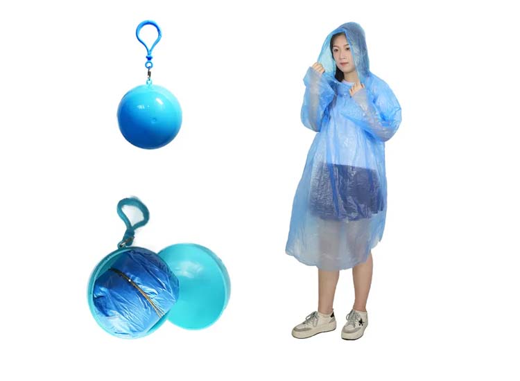 FEDEC Poncho - Handige reisverpakking - Blauw - 10 stuks